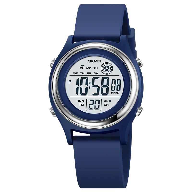 Skmei luxe waterdichte schokbestendige sport countdown horloges dames digitale polshorloge voor vrouwen stopwatch lady girl relojes 2094: Blauw