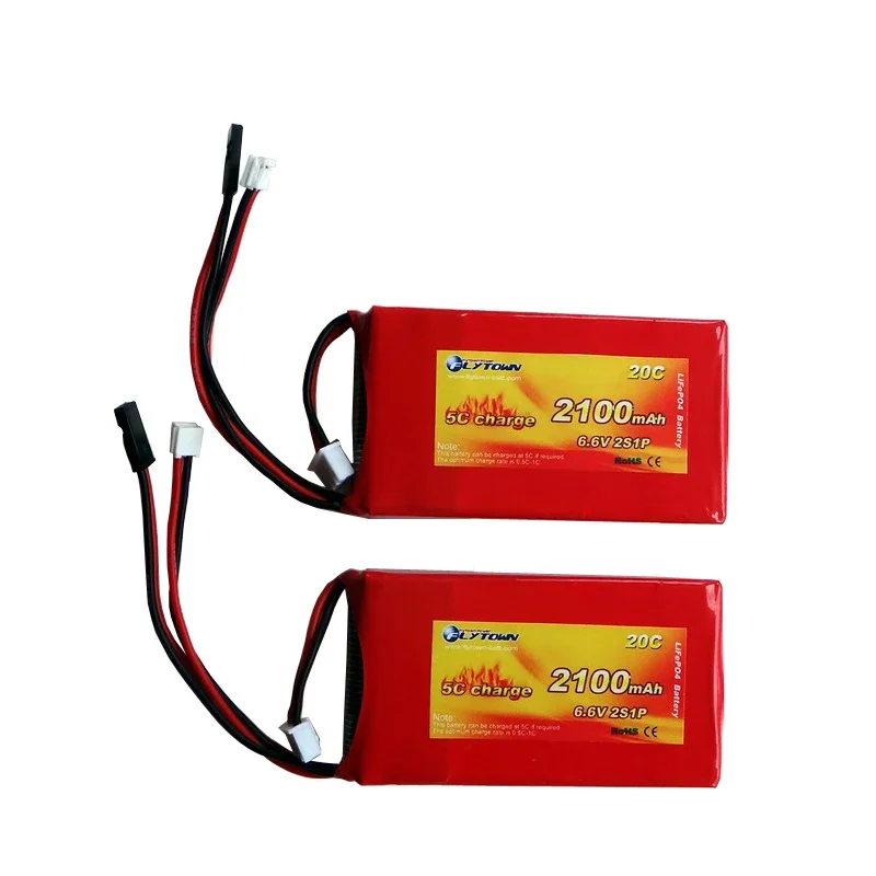 Flytown 2100mAh 2S1P 6,6 V 20C LiFePo4 Absender batterie Lebensdauer der batterie für Futaba 3PV T14SG 8J 10J 4PK 4PX 4PV 4PM 7PX 4PLS 16SZ