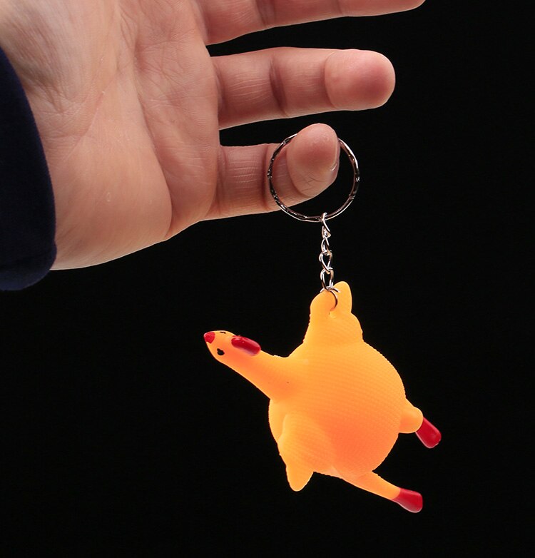 1pc lustige gadgets spielzeug huhn eier legend kloake hühnerwitze maker schlüsselanhänger eierlegende hennen überfüllt stress