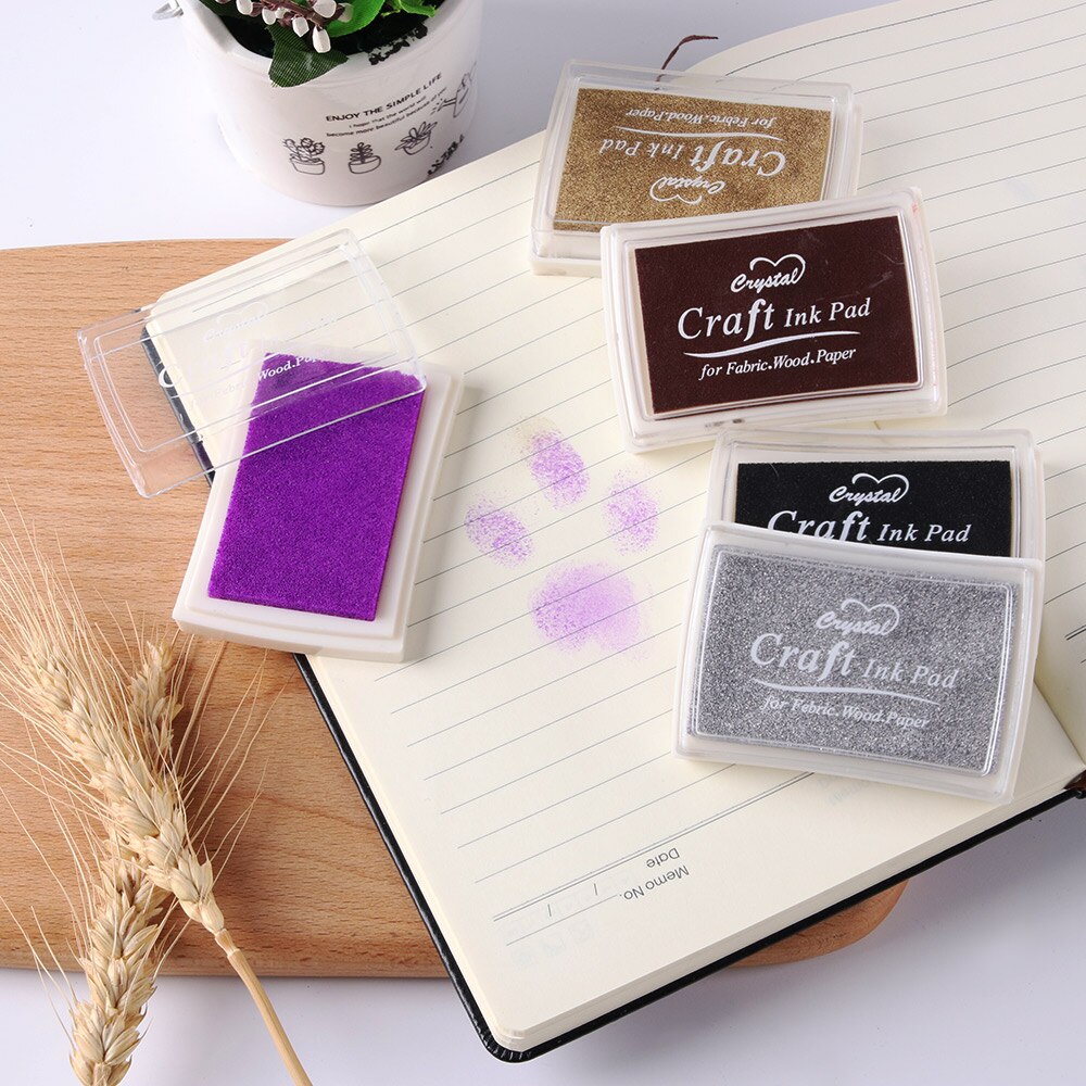 Wedding Children Toy Oil Based DIY Craft Ink Pad Rubber Stamps for Fabric Wood Paper DIY School Office Badge Supplies