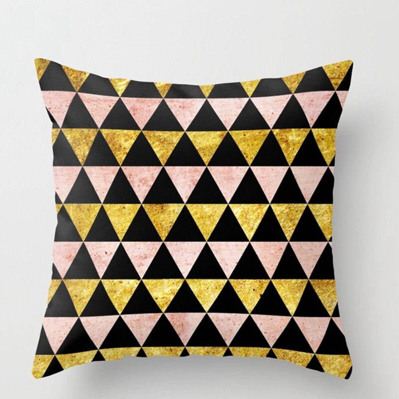 Taie d'oreiller marbre impression noir or taie d'oreiller pour ami voiture canapé décoration créative drôle housse de coussin: J