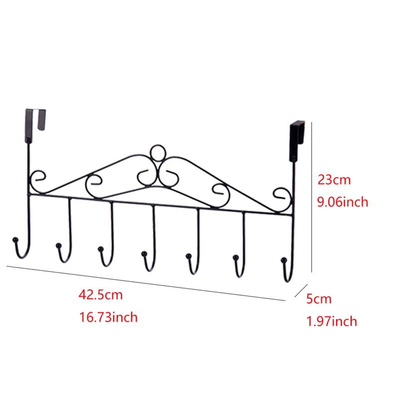 Over Deur Metalen Hanger Beugel 7 Haken Handdoek Hoed Kapstokken Opknoping Opbergrek Overdoor Organizer Accessoires