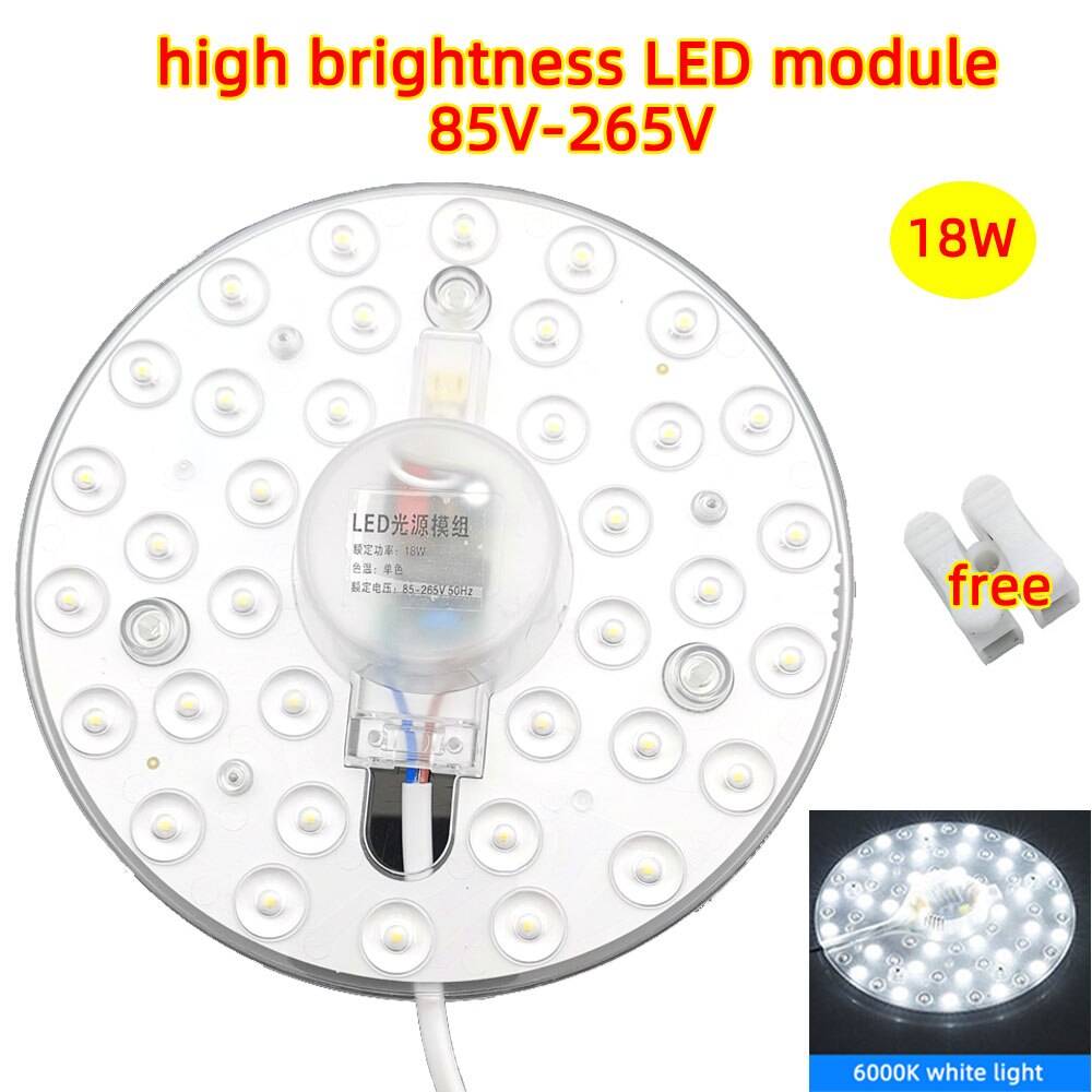 Ceiling Lamps LED Module AC85-265V AC220V 230V 36W 18W 24W LED panel Light Replace Kitchen Bedroom Bathroom Lamps light source: 18W white 2PCS