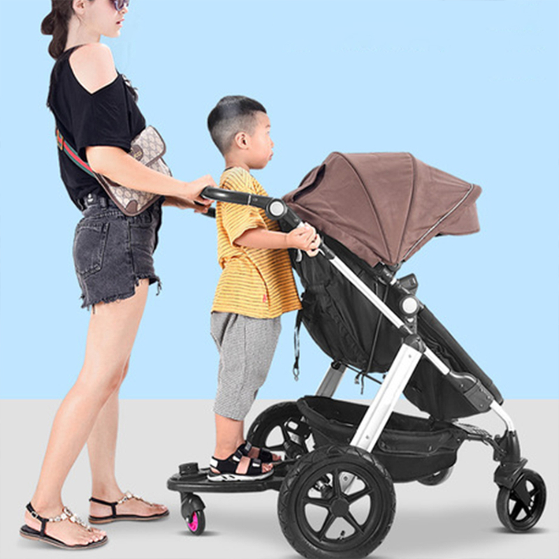 Universal Comfort Baby Stroller Acessórios, Roda Tipo Board, Assistida Trailer, Twin Pé Board