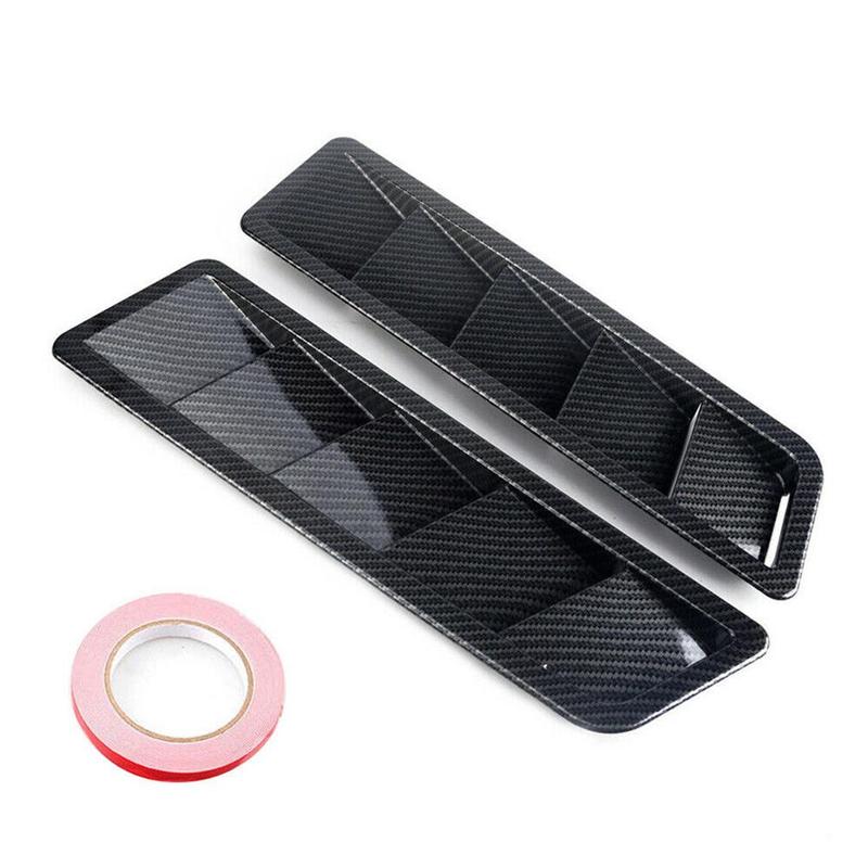 1 Pair Universal Carbon Fiber Style Hood Vents Automobile Decorative Accessories Hood Refitting Vent Automobile Engine Cove T6V8