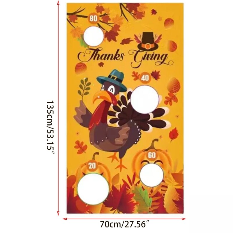 Thanksgiving-dekorations-wurf- und fangspiel mit flaggen, spielzeug-gartenspiel für die ganze familie, spielset 87hd
