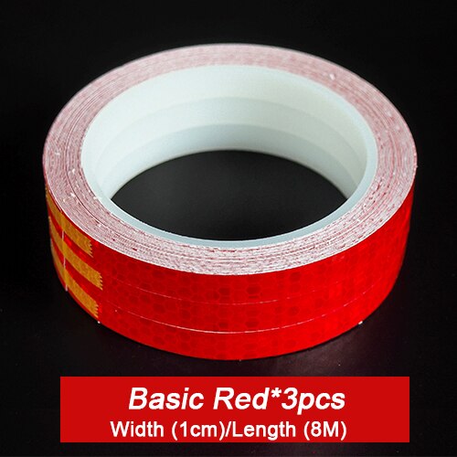 VICTGOAL Bike Stickers Decals Reflective Stickers Strip Bicycle Reflective Tape Sticker Bicycle Wheel Bike Bicycle Accessories: Red 1cm 3pcs