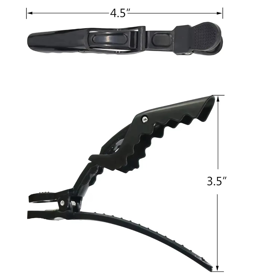 Pinzas de pelo de cocodrilo, pinzas de peluquería, horquillas de plástico para el pelo, pinzas de peluquero para salón, accesorios de barbería, 5 uds.