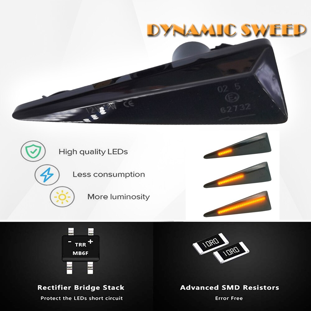 2 stuks dynamische led zijmarkeringslichten met knipperlichten voor renault espace  mk4 vel satis wind avantime megane 2 scenic 2 espace 4