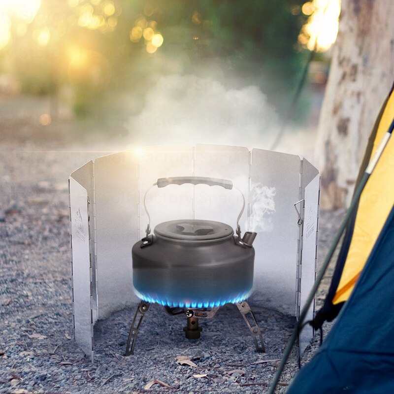Hewolf outdoor camping kachel winddicht schild opvouwbaar lichtgewicht kachel windscherm kachel gereedschap draagbare kook bbq accessoires