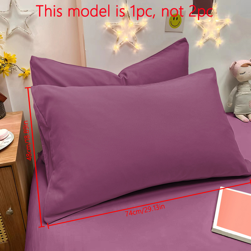 1 Piece Of Matte Solid Color Pillowcase, Bedroom Pocket Sealed Soft Pillowcase, Bedding: PURPLE