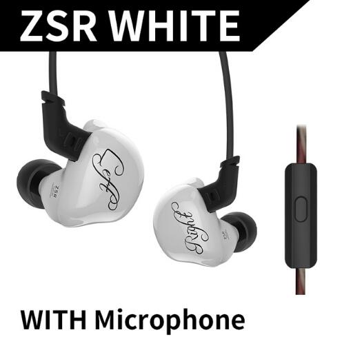Kz Zst Zsr Anker Dual Driver Oortelefoon Afneembare Kabel In Ear Audio Monitoren Geluidsisolerende Hifi Muziek Sport Oordopjes: KZZSRWhitewithmic