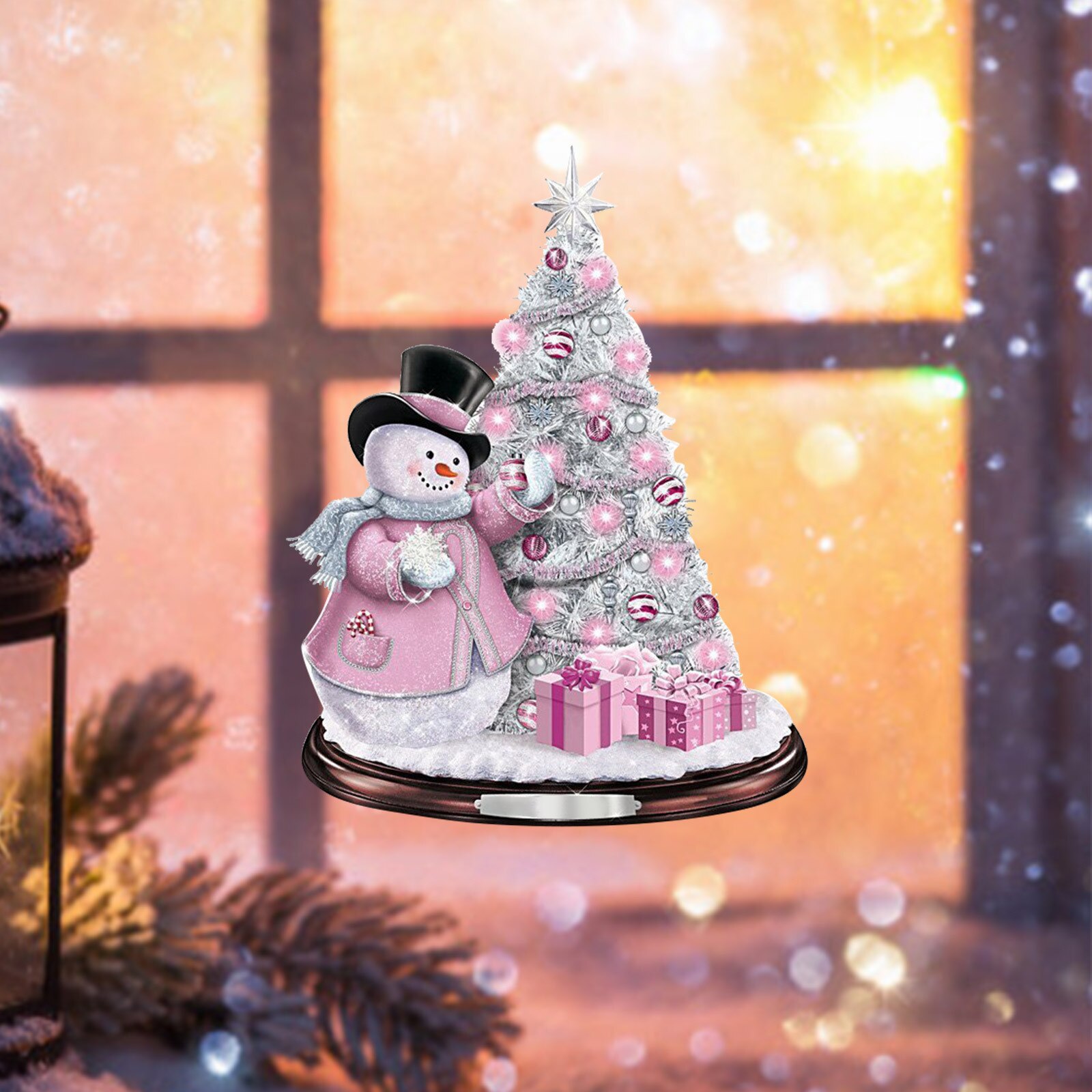 Christmas Village Wreath Decorations Paste Window Paste Stickers Party Year Window Decoration Новогодние Украшения: O