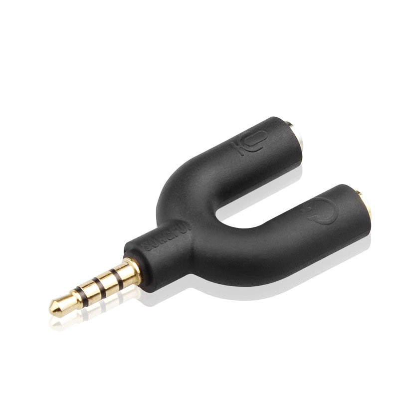 3,5 mm męski konwerter audio Aux Adapter rozdzielacza słuchawek 1 na 2 Adapter audio 3 4-biegunowy do słuchawek Mikrofon Głośnik audio: BŁĘKITNA