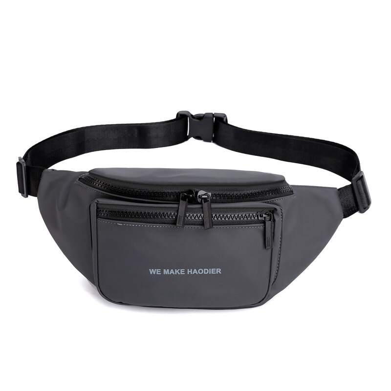 Riñonera impermeable de gran capacidad para hombre y mujer, Cangurera de nailon de , a la , bolso cruzado para el pecho para exteriores, Unisex,: Gris