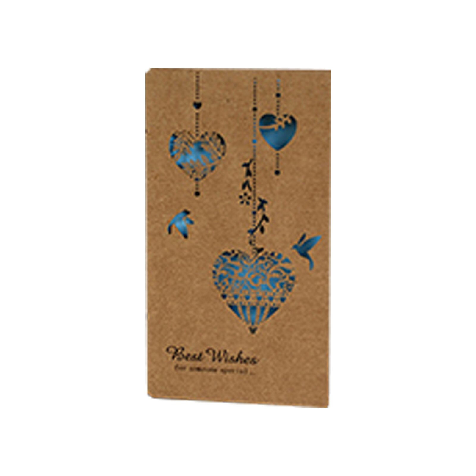 2 Sets(Envelope+Card) Hollow Kraft Paper Envelope Retro Greeting Card Blessing Birthday Invitation Card 18x10cm: 2