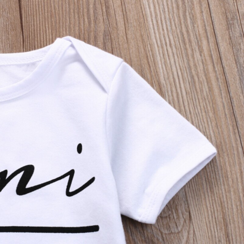 Body de manga corta para bebé, niño y niña, mono de letras, trajes de sol, ropa de talla 0 a 24M