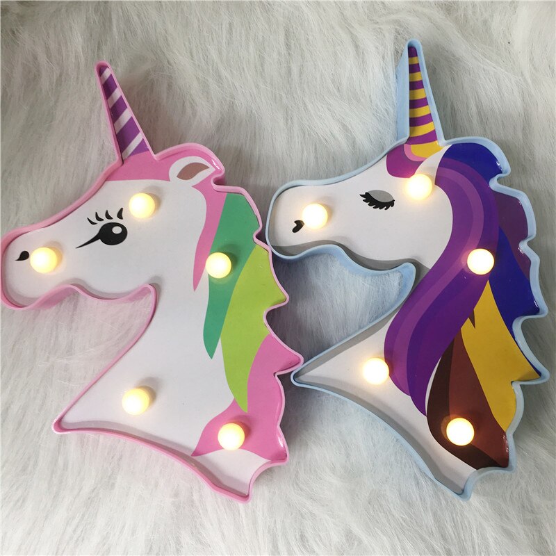 Total sød dyrestil batteri natlampe 3d alpaca enhjørning flamingo boligindretning bordlampe sengelampe belysning børn led lys