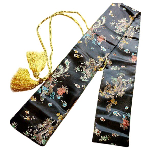 Lgfm -135cm dragon och phoenix katana samurai svärd väska tissu svart