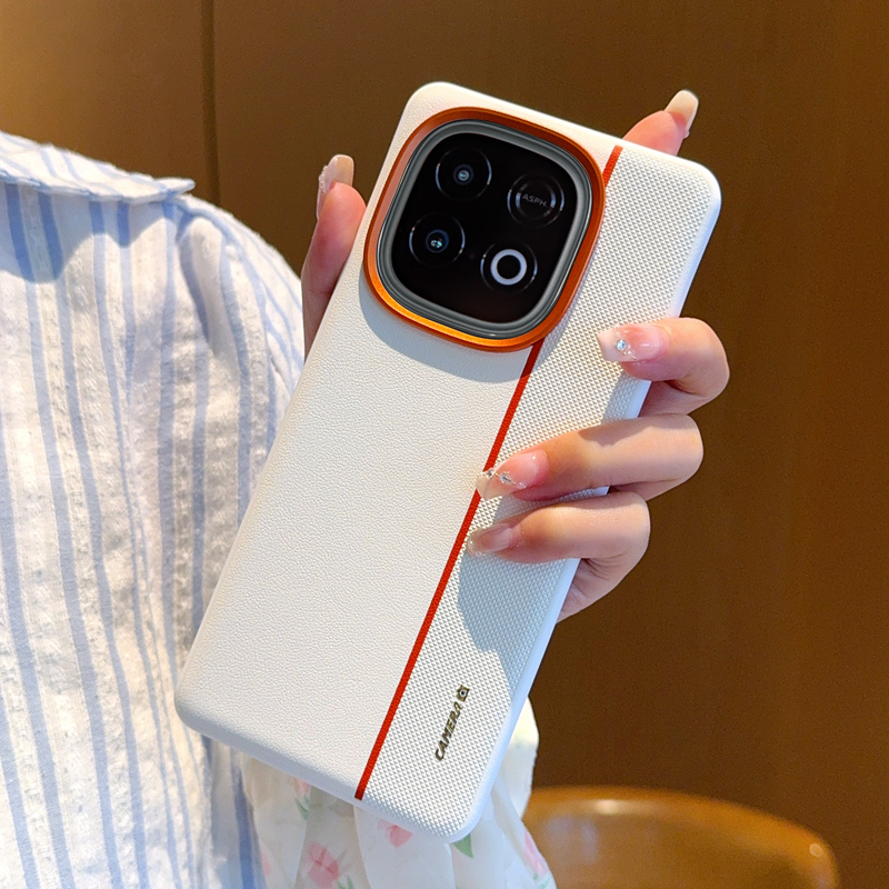 Vivo iqoo  z10 turbo pro  y300 gt neo 10 5g global -kotelo, ylellinen pu-nahkainen värillinen liitos, erittäin ohut suojakuori: Valkoinen / Vivo iqoo  z10 turbo pro