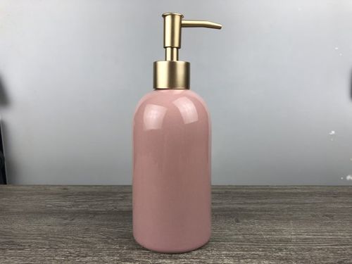 bathroom accessories storage shower accessories soap holder set male chastity device catheter Ceramic hand soap bottle: pink