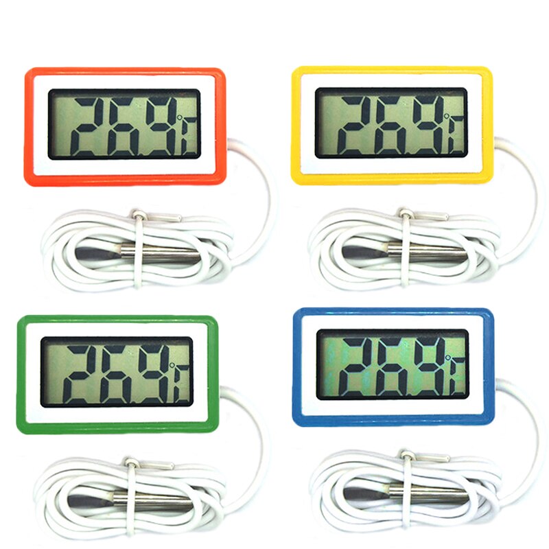 LCD Digital Aquarium Thermometer Temperature Gauge Monitor with Probe Thermometer for aquatic animals Waterproof probe