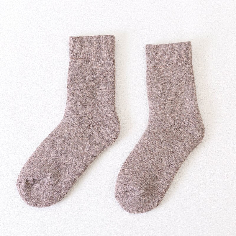 Calcetines de lana súper grueso para hombre, calcetines masculinos cálidos de invierno, calcetines de lana lisa, calcetines Hipster para deporte en casa para Otoño e Invierno: A-4