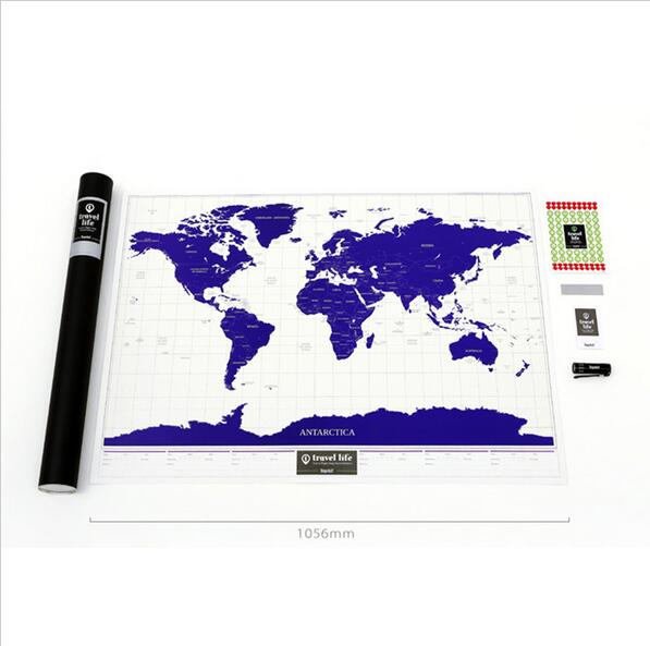 Star Maps nouveauté mondiale voyage gratter carte Fluorescente affiche de carte du monde lueur dans la lumière carte du monde