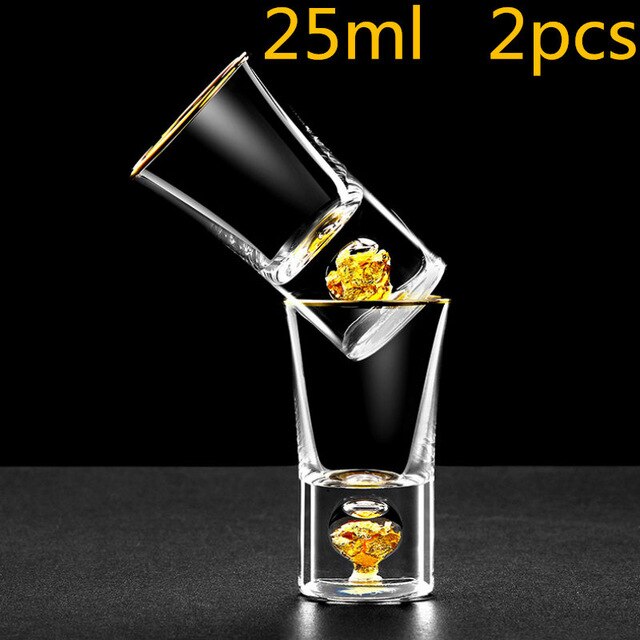 24k guldfolie krystalglas vinglas seniorfolie guld vodka lille vinglas vinglas: 25 ml 2 stk