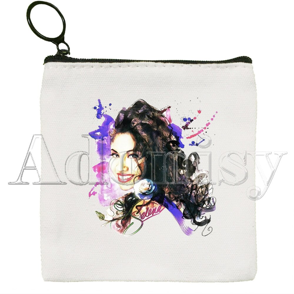 Vintage 90s Inspired Selena Quintanilla Canvas Coin Purse Coin Purse Collection Canvas Bag Small Wallet Zipper Key Bag Hand: D