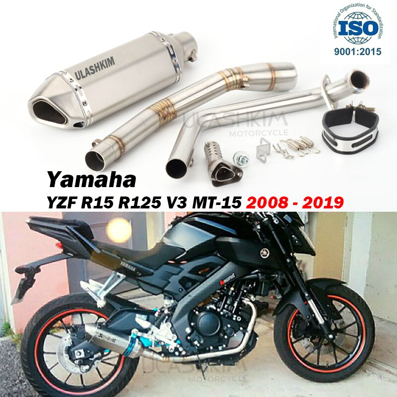 R15 motorrad Unterhose-an auspuff stecker kontakt mittel rohr Für Yamaha YZF R15 MT-15 V3 R125 MT125 MT 125