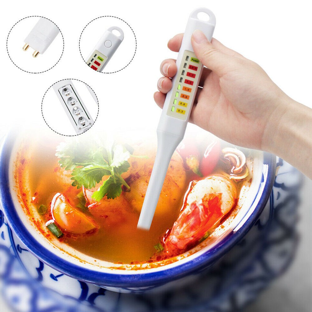 White Food Salt Soup Salinometer Portable Easy Operate Handheld Salinity Tester ABS Electronic LED Detector Concentration Meter