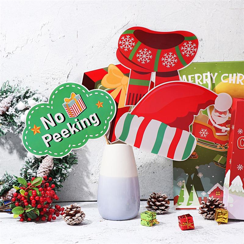 21PCS Christmas Photo Booth Props Funny Xmas Selfie Props Accessories for Christmas Theme Party Favors Decorations