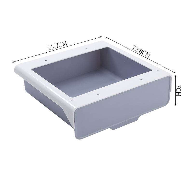 Under Drawer Box Hidden Table Under Paste Plastic Kitchen Storage Holder Desk Organizer Memo Pen Stationery Storage Box Case Big: 04