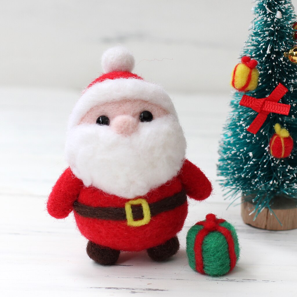 DIY Christmas Santa Claus Craft Felt Needle Felting Kit For Beginner with Tools