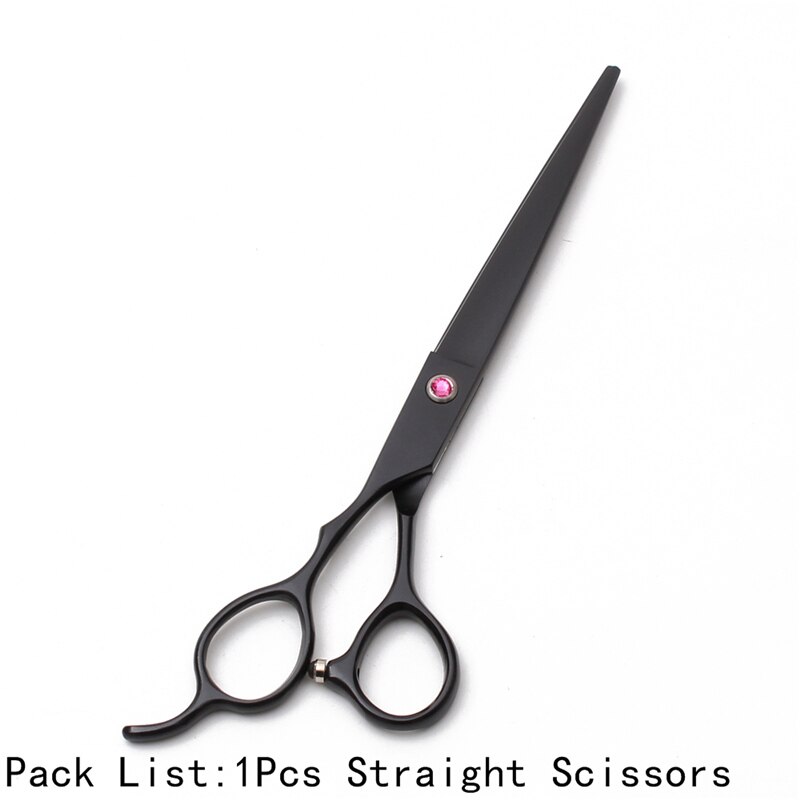 7" 19.5cm Left-Hand Engrave Logo JP Stainless Animal Grooming Shears Dogs Straight Shears Thinning Scissors Pets Scissors C4006: C4006 Hei C 7N