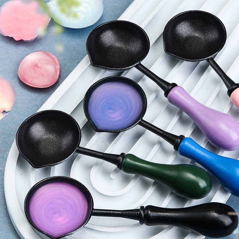 Pieczątki woskowe Pieczęć woskowa Łyżka Sello klasyczny Łatwe czyszczenie Nieprzywierające łyżki Zestaw farb ognistych Niestandardowe pieczęć Materiały ślubne SB080