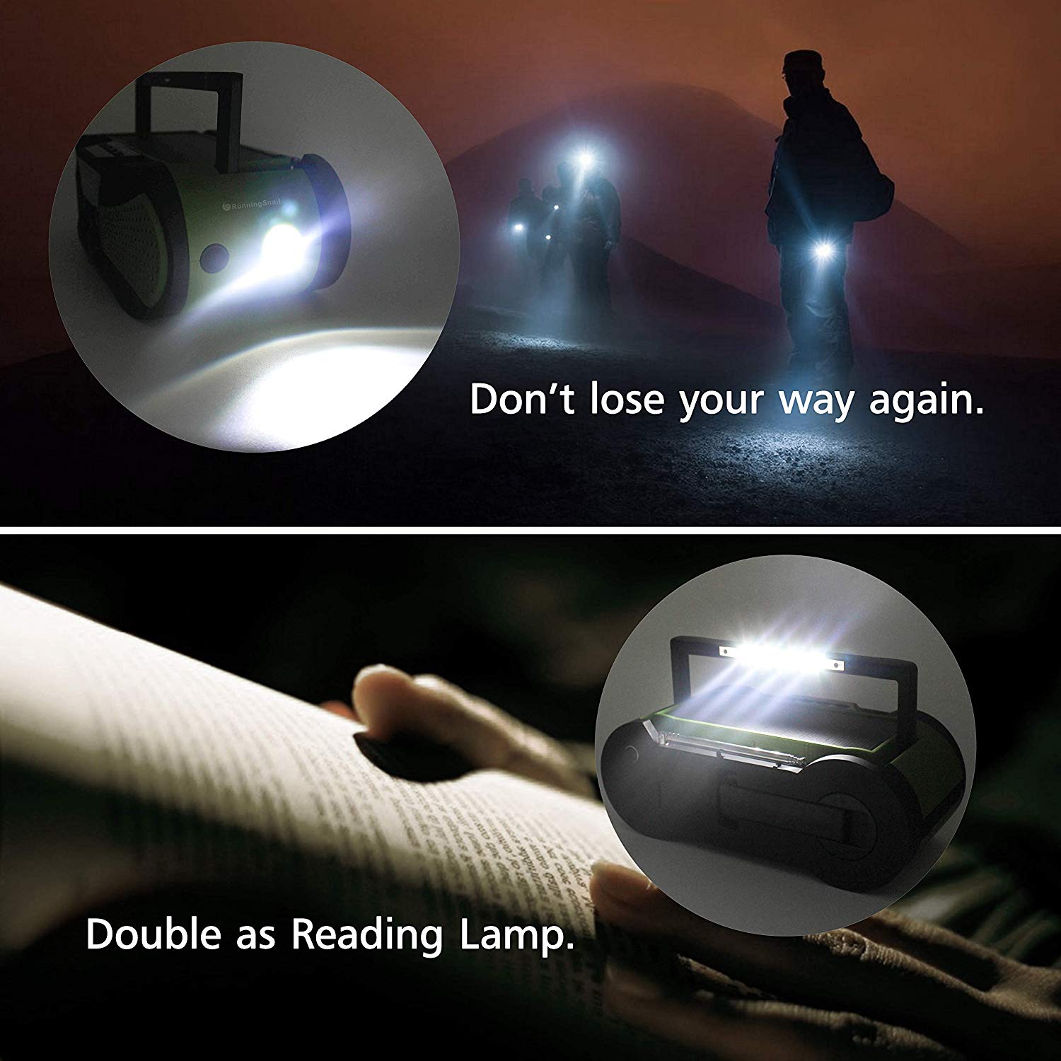 Solar Power Portable Radio 2000mAh Rechargeable WB Crank Emergency Power Bank Hand Crank Self Powered AM/FM Weather