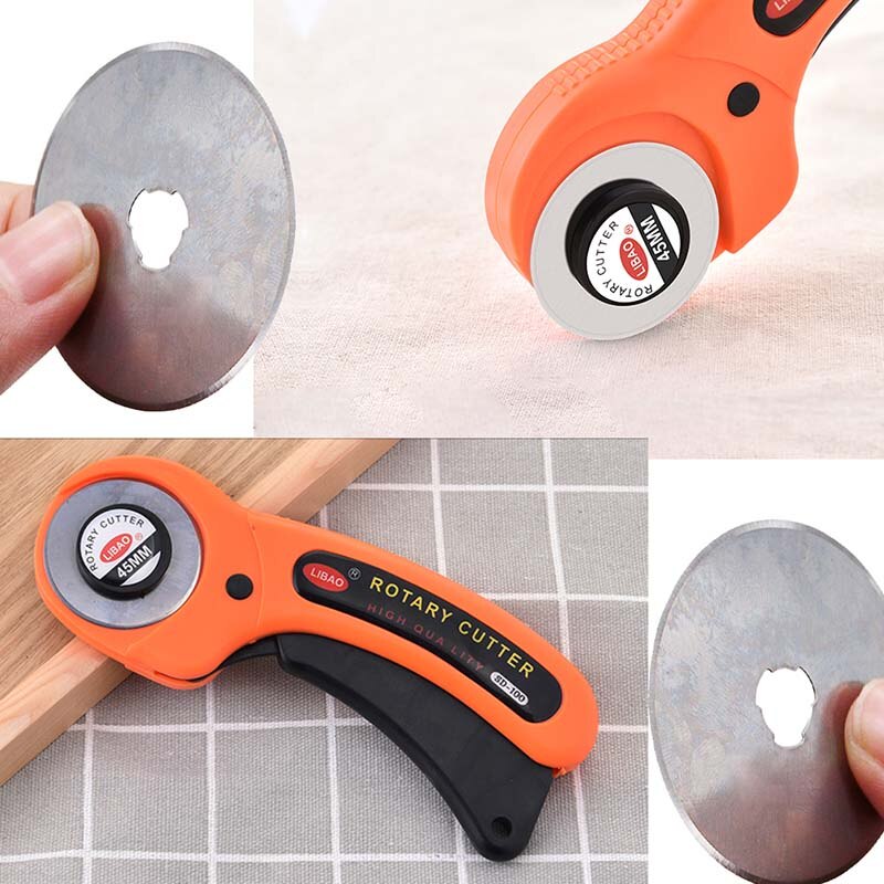 Dressmaking Sewing Kit Leather Craft Tool Hand Cutting Plate Tailor Knife Patchwork Cloth Rotary Cutter Quilting Ruler Blade Set