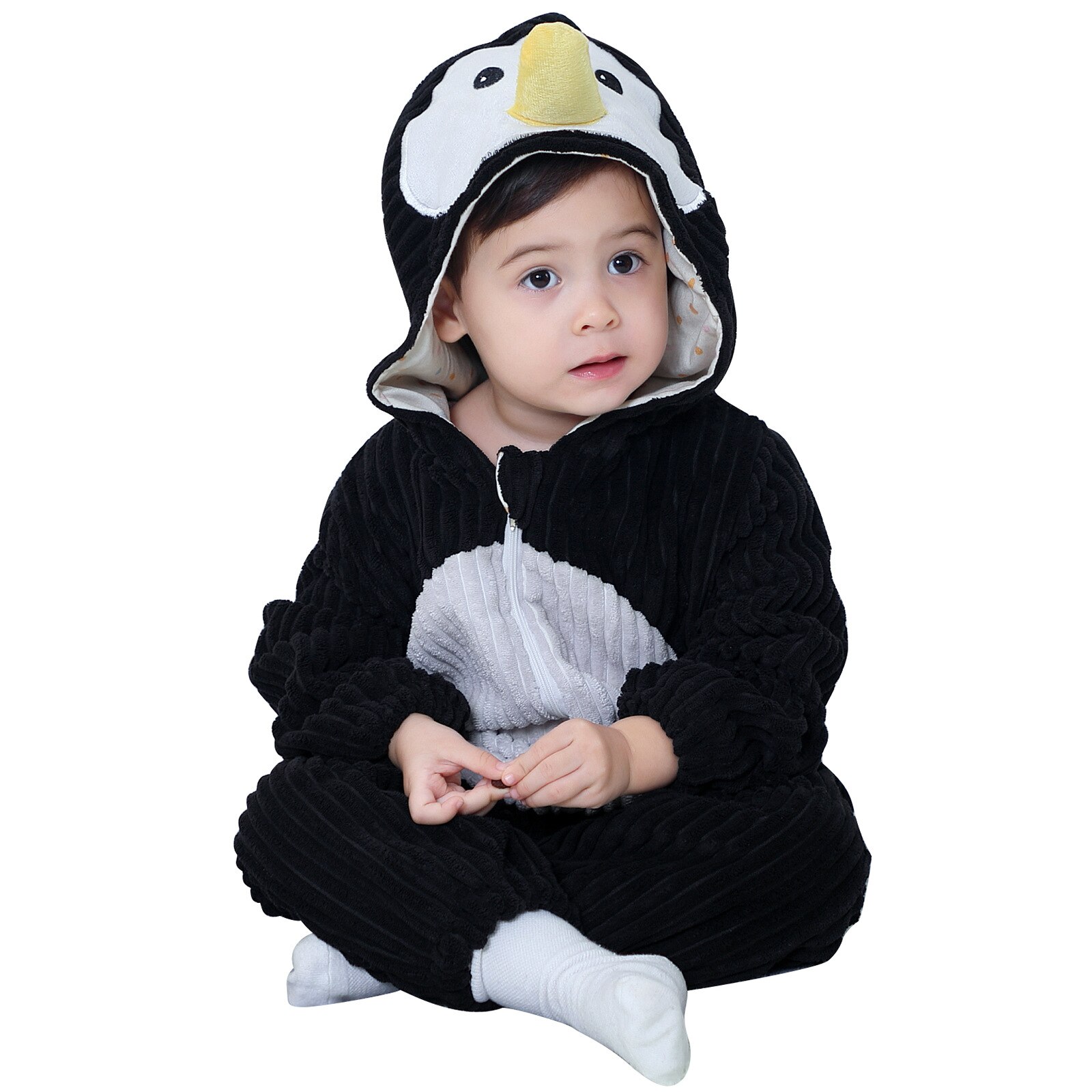 Carter – combinaison à manches longues pour enfant, barboteuse pour bébé garçon et fille, dessin animé Animal, pingouin, printemps et hiver: Black / 6M