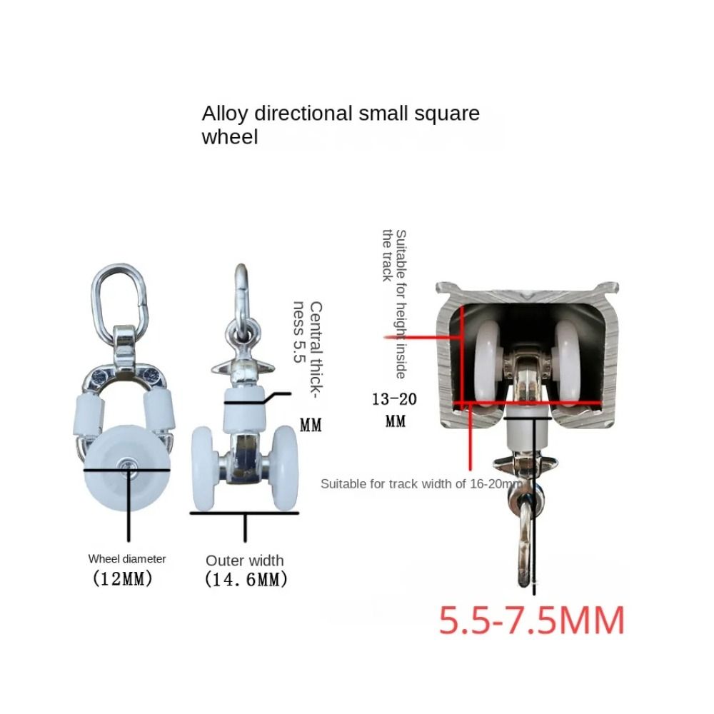 Gordijnspoor Roller Drapery Rail Glijdende Zweefvliegtuig Glijdende Katrollen Rails Plafond Katrol Dragers Met Dubbele Wielen Gordijn Metalen Wielen: Rood