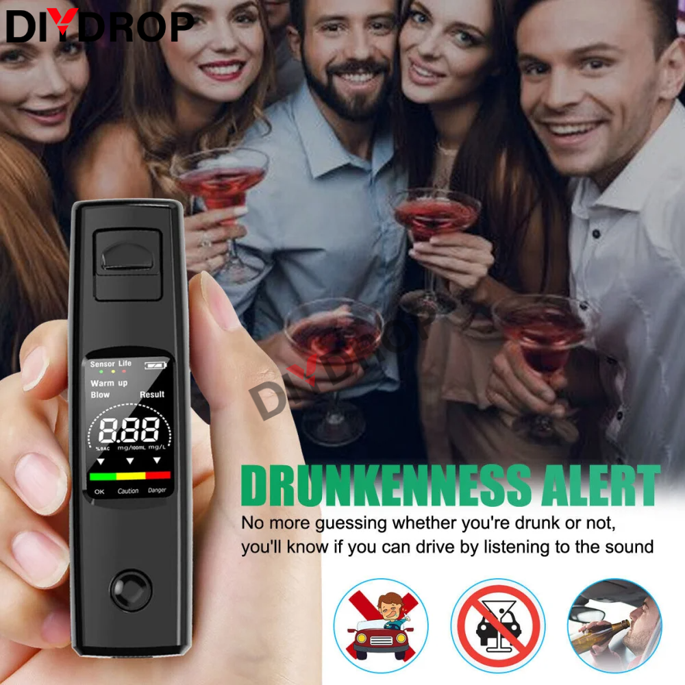 Digital Alcohol Tester with LCD Display Portable Charging Breathalyzer For Drunk Driving Alcohol Alcoholimeter