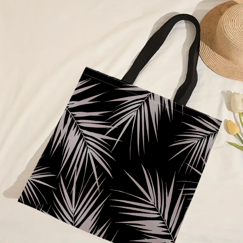 Czarno-biała geometryczna torba z grubej bawełny Damskie torby lniane Ekologiczne torby na zakupy wielokrotnego użytku Podróżna plaża Przydatna torba na ramię: koral