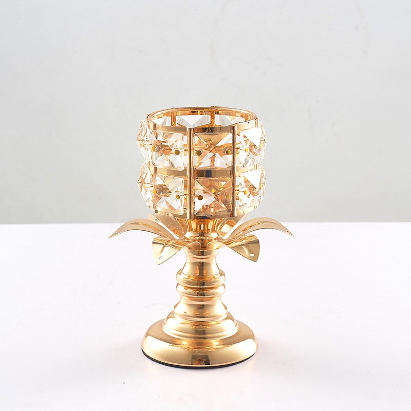 Vintage Romantic Crystal Candle Holder Weddig Party Dinner Table Hollow Out Candlestick