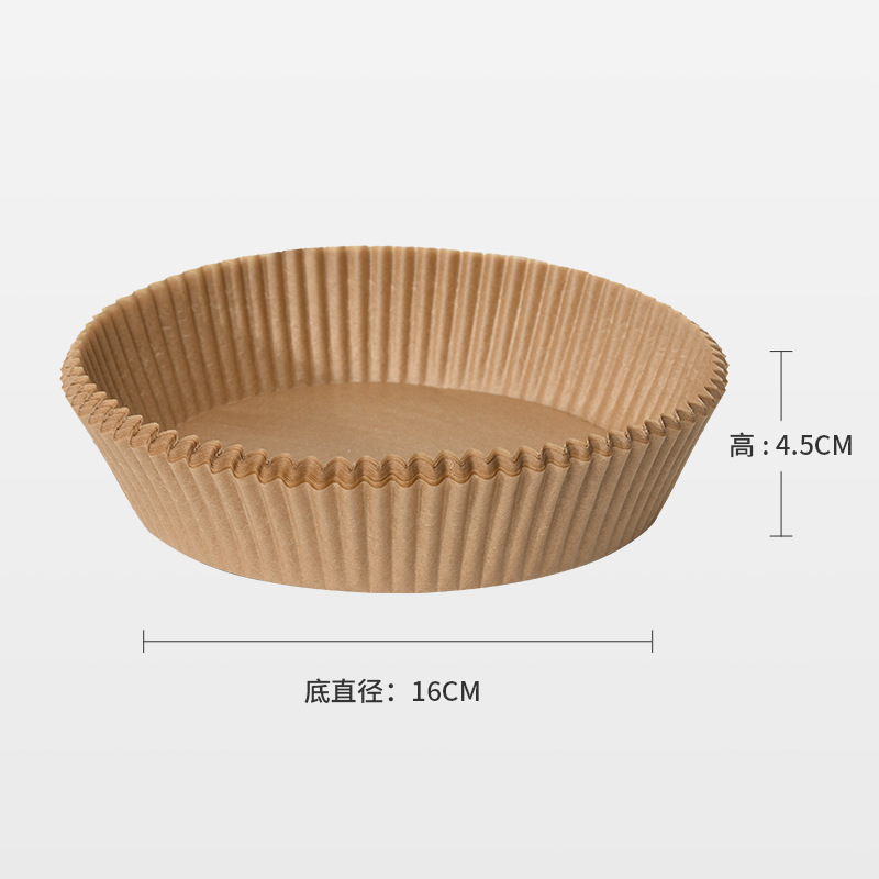 30/ 50 stücke Air Friteuse Einweg Papier Liner Nicht-Stick Matte Dampfer Runde Papier Backen Matten Küche AirFryer backen Zubehör: 30 pcs brown