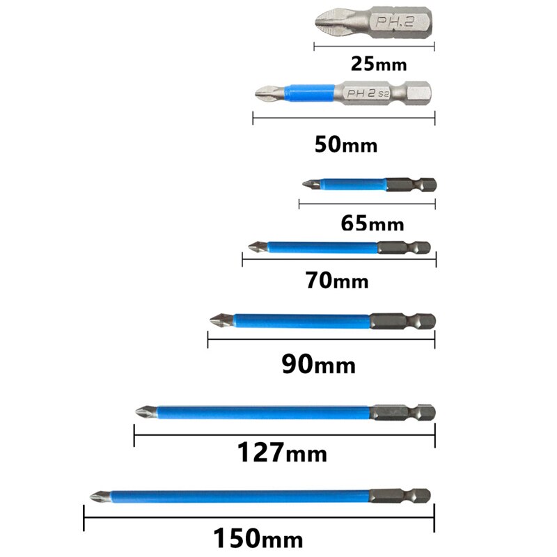 10/12 pièces PH1 PH2 PH3 PZ1 PZ2 PZ3 jeu d'embouts de tournevis magnétique 1/4 "tige hexagonale anti-dérapant Phillips accessoires pour outils électriques