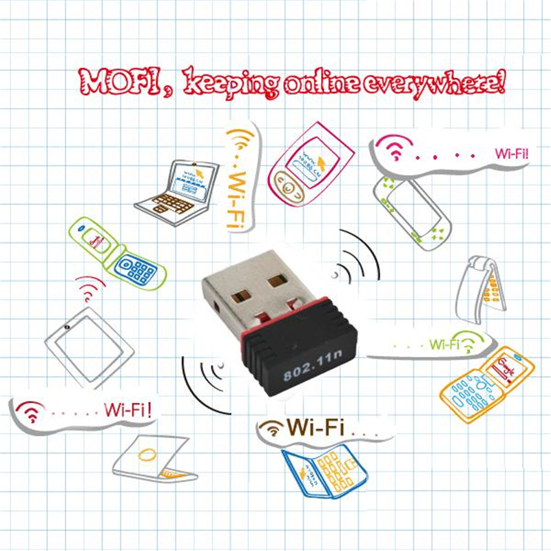 Kebidu Mini WiFi Draadloze Adapter High speed USB 2.0 Network Card 150Mbps 802.11 ngb Voor macbook XP PC Laptop USB WIFI antenne