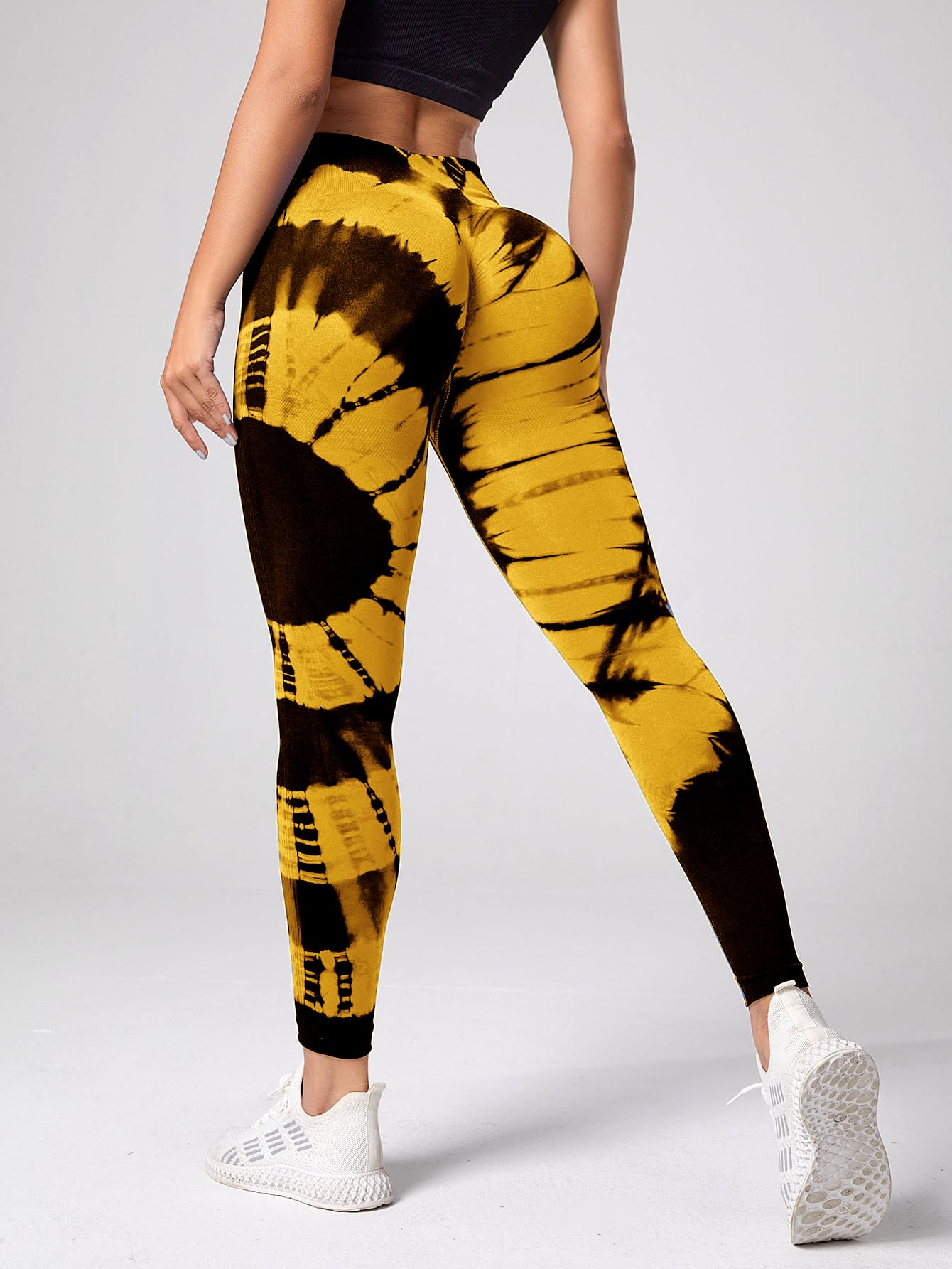 Nahtlose Gamaschen für Frauen Fitness Yoga Hosen hohe Taille Krawatte Färbung Leggings trainieren Scrunch Hintern Heben Sport Fitnessstudio Strumpfhose Frau