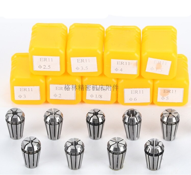 CNC milling machine SPring clamp chuck ER11 fixture, 2-7 mm/10pcs Milling machine chuck
