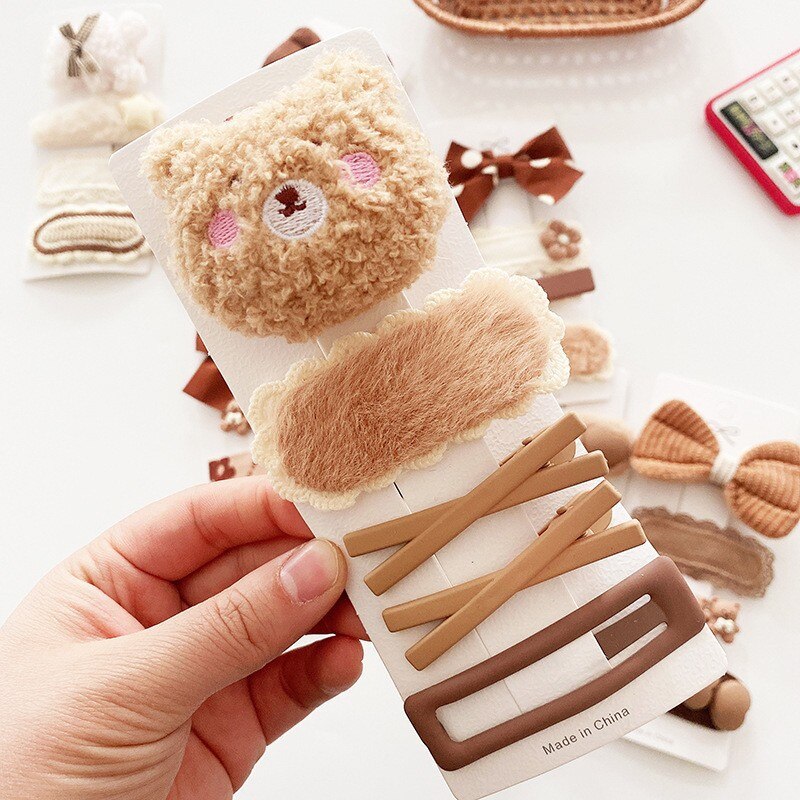2022 4 Pcs Set Kids Zoete Boog Haarspelden Kawaii Boog Bloem Meisjes Haarspelden Meisje Haar Accessoires Kids Hoofddeksels: 4pcs 6